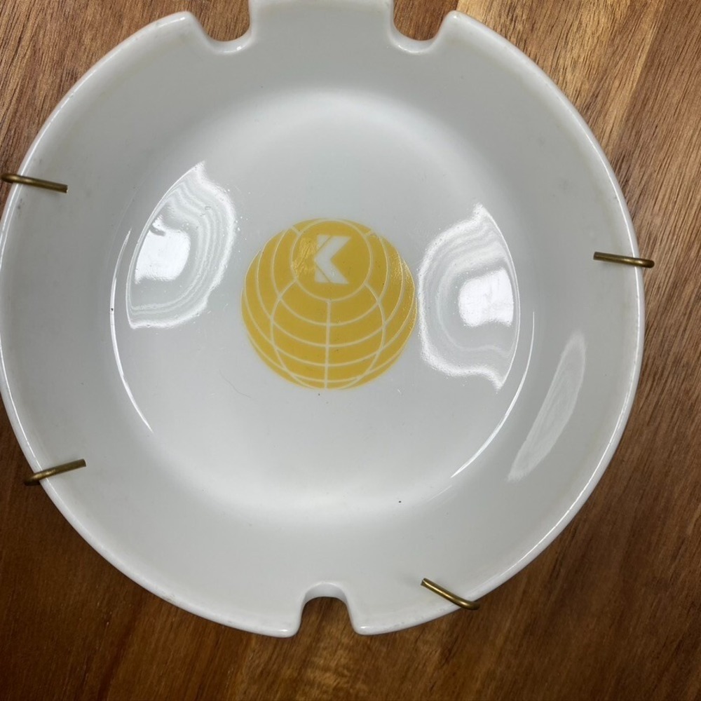 Vintage Schönwald Germany Ashtray Fabrik Dekor White Ceramic Retro Collectible